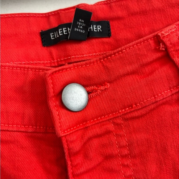 Eileen Fisher Organic Cotton mid-rise Orange Skinny jeans size 8 #S3GDD - Picture 6 of 7
